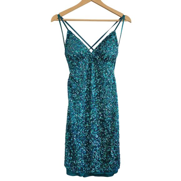Scala Sequined Cocktail Prom Mini Dress Size 000 - Picture 2 of 7